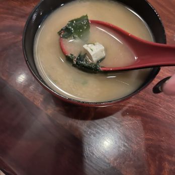 Samurai Sushi 2 - Miso soup comes with Salmon lovers combination - Sushi Bars Near Me - Hesperia, California