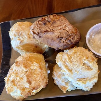 Biscuits and Bourbon - Buttermilk and one raspberry bacon chipotle - New American Near Me - Henderson, Nevada