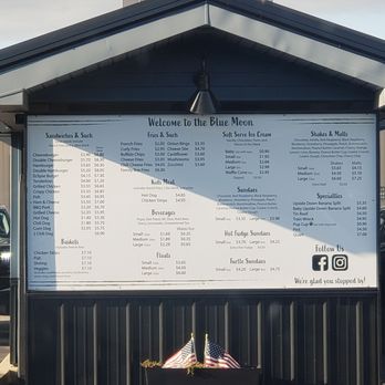The Blue Moon - Menu sept 2023 #ReviewsByRL - American Near Me - Garrett, Indiana
