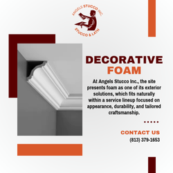 Angel's Stucco - Decorative foam is an excellent option for adding detail, depth, and character to residential and commercial exteriors.