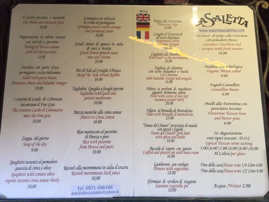 Menu photo 2 Osteria La Saletta Certaldo, FI