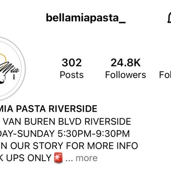 Bella Mia Pasta - the menu for bellamia pasta riverside - Food Trucks Near Me - Riverside, California Bella Mia Pasta - the menu for bellamia pasta riverside - Food Trucks Near Me - Riverside, California