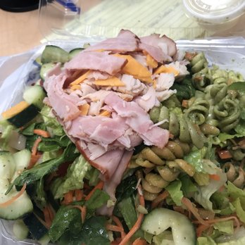 The Salad Place - Chef salad with two sides: cucumber salad and pesto salad. This is a Amazing Salad!! Beautiful presentation and can't beat the price! - American Near Me - San Francisco, California