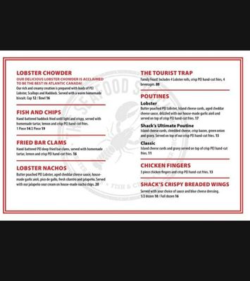 Menu photo 2 Seafood Shack Morell, PE Menu photo 2 Seafood Shack Morell, PE