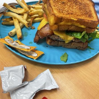 Gershys Cafe & Pastry - Grilled cheese burger.  Grilled cheese sandwiches are the bun. - Breakfast & Brunch Near Me - Clearwater, Florida