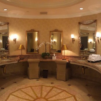Polo Lounge - The luxurious sink area for the women's restroom in the hotel lobby. - New American Near Me - Beverly Hills, California