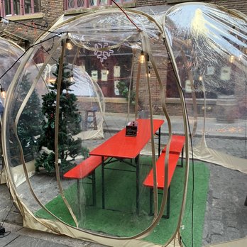 Route 66 Smokehouse - Outdoor covered bubble igloo seating for each individual group - Barbeque Near Me - New York, New York