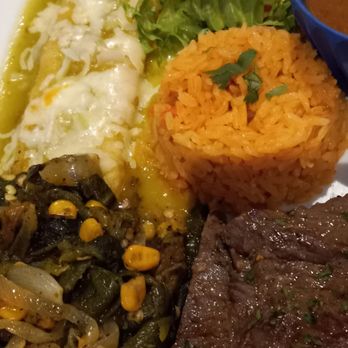 Omars Mexican Cuisine 2 - Close up of the incredible Tampiquena - that raja salad! Wow! - Burgers Near Me - Waxahachie, Texas