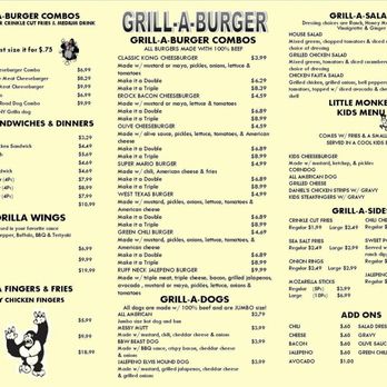 Grill-A-Burger - Menu - American Near Me - San Angelo, Texas
