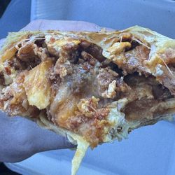 Fast Taco - Chorizo b-fast burrito with eggs, cheese, and potato. Skipped on the sour cream. So good!