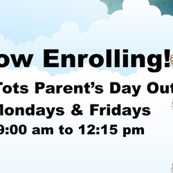Trinity Church of Temple - TC Tots Parent's Day Out
Mondays & Fridays, 9 AM - 12:15 PM
3 to 5 years of age