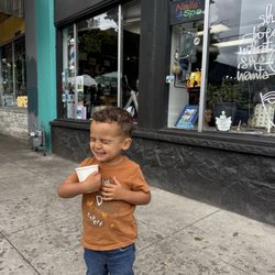 A happy smile after his first big boy haircut!