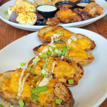 The Pit - Loaded potato skins - Barbeque Near Me - Raleigh, North Carolina The Pit - Loaded potato skins - Barbeque Near Me - Raleigh, North Carolina