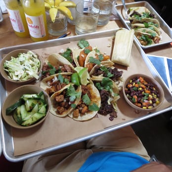 bartaco - Small tray - chef's selection of tacos, guacamole (not pictured), tamale, and sides. See other pics for details. - Mexican Near Me - Atlanta, Georgia