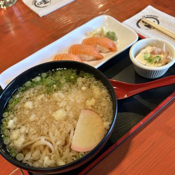 Izakaya Wa - Memorial - Lunch Special - 6 pieces Salmon Nigiri and Udon Noodle Soup with Cold Tofu side dish - Tapas/Small Plates Near Me - Houston, Texas Izakaya Wa - Memorial - Lunch Special - 6 pieces Salmon Nigiri and Udon Noodle Soup with Cold Tofu side dish - Tapas/Small Plates Near Me - Houston, Texas