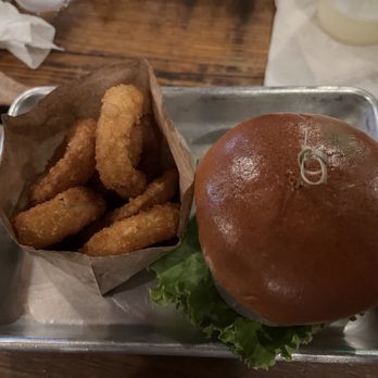 The Place - 1/4 pound angus burger w cheese and onion rings, yummy good - Burgers Near Me - San Juan, Puerto Rico The Place - 1/4 pound angus burger w cheese and onion rings, yummy good - Burgers Near Me - San Juan, Puerto Rico