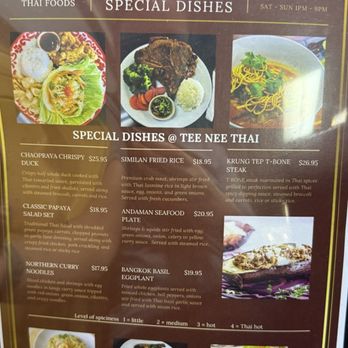Tee Nee Thai - Menu 2 - Thai Near Me - Troy, Ohio