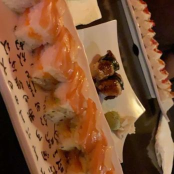 Aya Sushi - Jack in the Box(front) Unagi ( middle) AyaRoll (back) - Japanese Near Me - Olympia, Washington