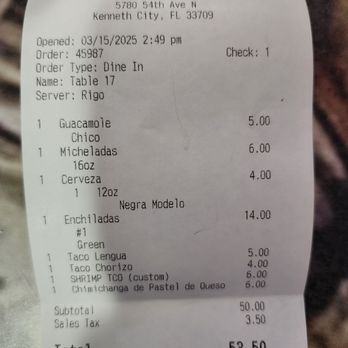 El Toro Negro - The bill - Mexican Near Me - Kenneth City, Florida El Toro Negro - The bill - Mexican Near Me - Kenneth City, Florida