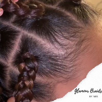Glamour Braids - Traditional Box Braids - rubber band method - size Medium/Large - colors 33 and 30 - Hair Stylists Near Me