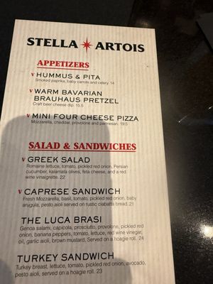 Menu photo 1 Stella Artois Bar Los Angeles, CA