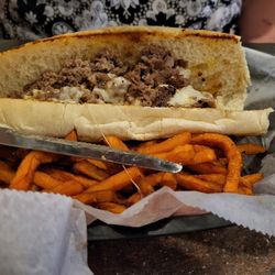 Philly cheese steak sandwich