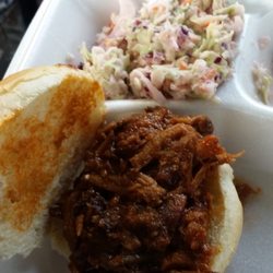 BBQ4U - Delicious pulled pork sandwhich and side of yummy coleslaw
