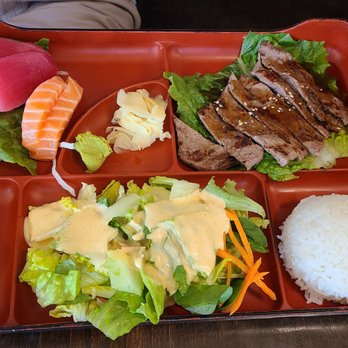 Kaki Sushi - Bento: Sashimi + teriyaki beef. - Japanese Near Me - Pleasanton, California Kaki Sushi - Bento: Sashimi + teriyaki beef. - Japanese Near Me - Pleasanton, California