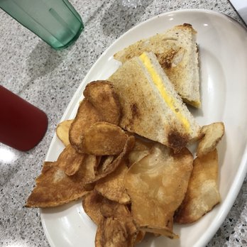 Garden State Diner - Grilled cheese and chips (grilled cheese from the kid's menu so the crust is cut off lol) - Diners Near Me - Newark, New Jersey Garden State Diner - Grilled cheese and chips (grilled cheese from the kid's menu so the crust is cut off lol) - Diners Near Me - Newark, New Jersey