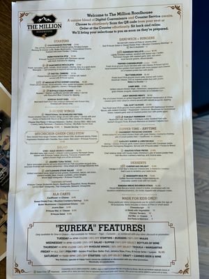 Menu photo 1 The Million Roadhouse Ridgway, CO Menu photo 1 The Million Roadhouse Ridgway, CO