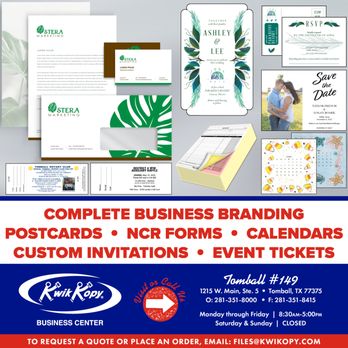 Kwik Kopy Business Center - One Stop Shop for your business marketing needs - Printing Services Near Me - Tomball, Texas Kwik Kopy Business Center - One Stop Shop for your business marketing needs - Printing Services Near Me - Tomball, Texas