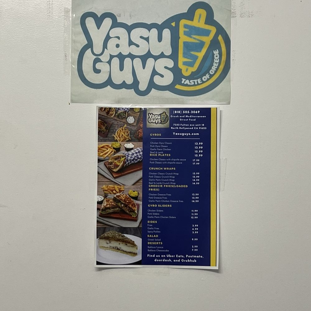 Yasu Guys - Menu - Greek Near Me - Van nuys , California Yasu Guys - Menu - Greek Near Me - Van nuys , California