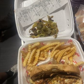 American Deli - Chicken Philly cheesesteak No mushrooms and loaded with onions and peppers. Not what I ordered. - Delis Near Me - Birmingham, Alabama American Deli - Chicken Philly cheesesteak No mushrooms and loaded with onions and peppers. Not what I ordered. - Delis Near Me - Birmingham, Alabama