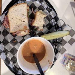Kamp's 1910 Café - Mamma Mia Club on GF bread + Tomato Basil Soup (sorry I had already eaten half of my sammich before I remembered to take a photo) LoL