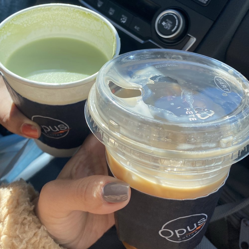 Opus Coffee - Innovation Square - My friend and I got a green matcha latte hot with vanilla whole milk and a caramel macchiato iced with Almond milk. - Coffee & Tea Near Me - Gainesville, Florida Opus Coffee - Innovation Square - My friend and I got a green matcha latte hot with vanilla whole milk and a caramel macchiato iced with Almond milk. - Coffee & Tea Near Me - Gainesville, Florida