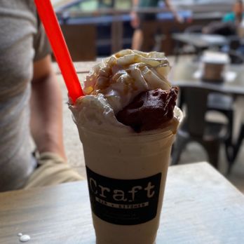 Craft Bar + Kitchen - a cup of ice cream with a straw - Beer Bar Near Me - Binghamton, New York
