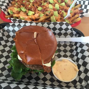 Grinderz - Bacon cheeseburger with pig sty fries - Burgers Near Me - Huntington Beach, California Grinderz - Bacon cheeseburger with pig sty fries - Burgers Near Me - Huntington Beach, California