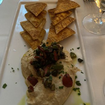 Vintner Grill - white bean hummus with olive relish and spicy pita chips - New American Near Me - Las Vegas, Nevada Vintner Grill - white bean hummus with olive relish and spicy pita chips - New American Near Me - Las Vegas, Nevada