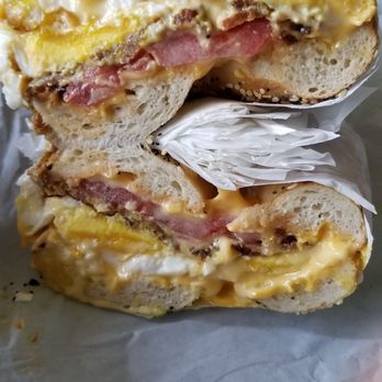 El Bagel - Bacon egg and cheese on an everything bagel - Bagels Near Me - Miami, Florida El Bagel - Bacon egg and cheese on an everything bagel - Bagels Near Me - Miami, Florida