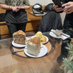 Cedar Creek Pizza - Carrot cake and peach pie!