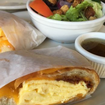 Coffee Pub - Breakfast croissant and side salad with vinaigrette. - Breakfast & Brunch Near Me - Las Vegas, Nevada
