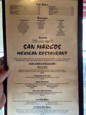 Menu photo 3 San Marcos Mexican Restaurant Winnsboro, LA Menu photo 3 San Marcos Mexican Restaurant Winnsboro, LA