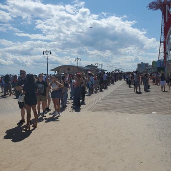 Coney Island Boardwalk Parties - Line for the Dojacat concert. - DJs Near Me Coney Island Boardwalk Parties - Line for the Dojacat concert. - DJs Near Me