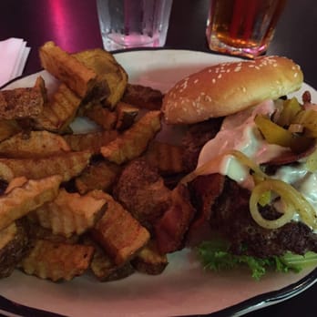 The Grill - Bacon & Swiss Burger with fries - Diners Near Me - Athens, Georgia The Grill - Bacon & Swiss Burger with fries - Diners Near Me - Athens, Georgia