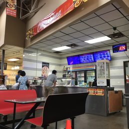 the inside of a fast food restaurant