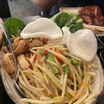 Nok’s Kitchen - Tum Muk Huong (Papaya Salad) level 7 - Laotian Near Me - Westminster, California Nok’s Kitchen - Tum Muk Huong (Papaya Salad) level 7 - Laotian Near Me - Westminster, California