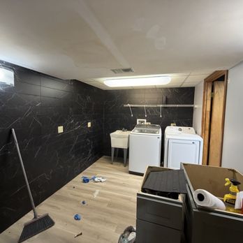 Alvarez Flooring - Basement laundry remodel. Walls tile - Flooring Near Me