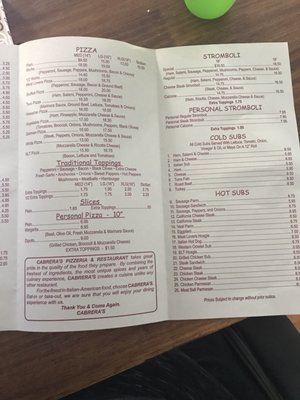 Menu photo 3 Cabreras Pizzeria & Restaurant Lansford, PA Menu photo 3 Cabreras Pizzeria & Restaurant Lansford, PA