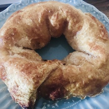 La Poblana Bakery  -  doughnut on a blue plate - Bakeries Near Me - Willis, Texas