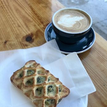 Yego Coffee - Spinach Pastry & a Flat White - Coffee & Tea Near Me - Somerville, Massachusetts